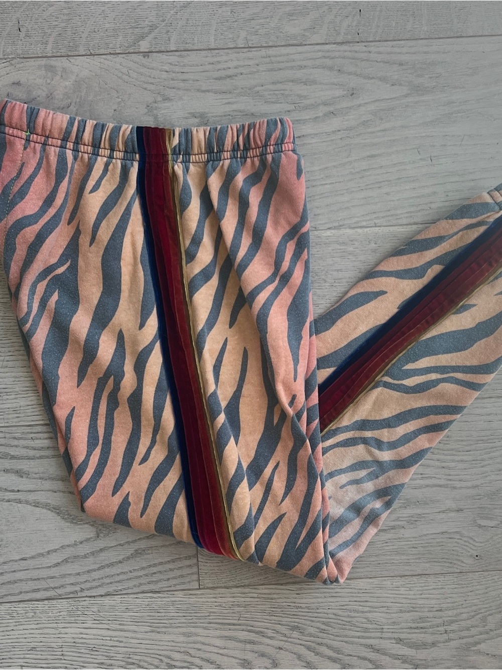 Aviator Nation Women’s Size XS Zebra-Stripe Joggers Sweatpants Velour Stripe - Picture 7 of 7
